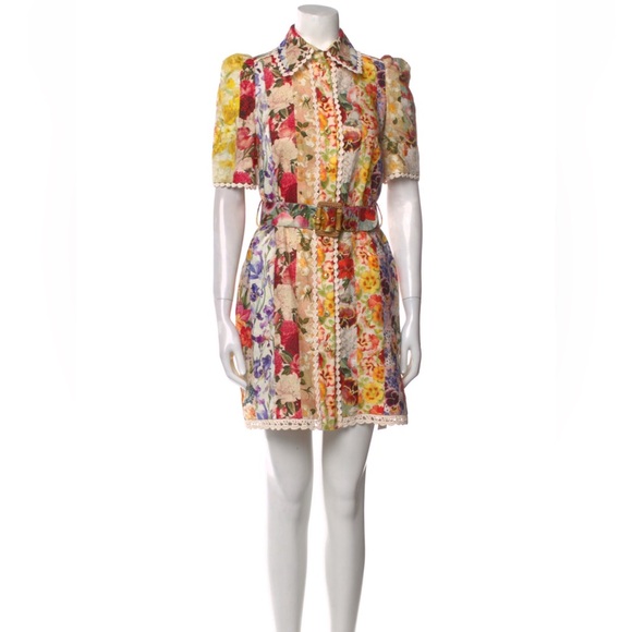 NWOT Zimmermann Wonderland Floral-print Linen Shirt Dress - Picture 5 of 10
